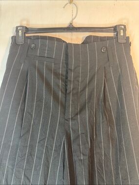 Ralph Lauren Black Pinstripe Gangster-style Trousers with Blue Label